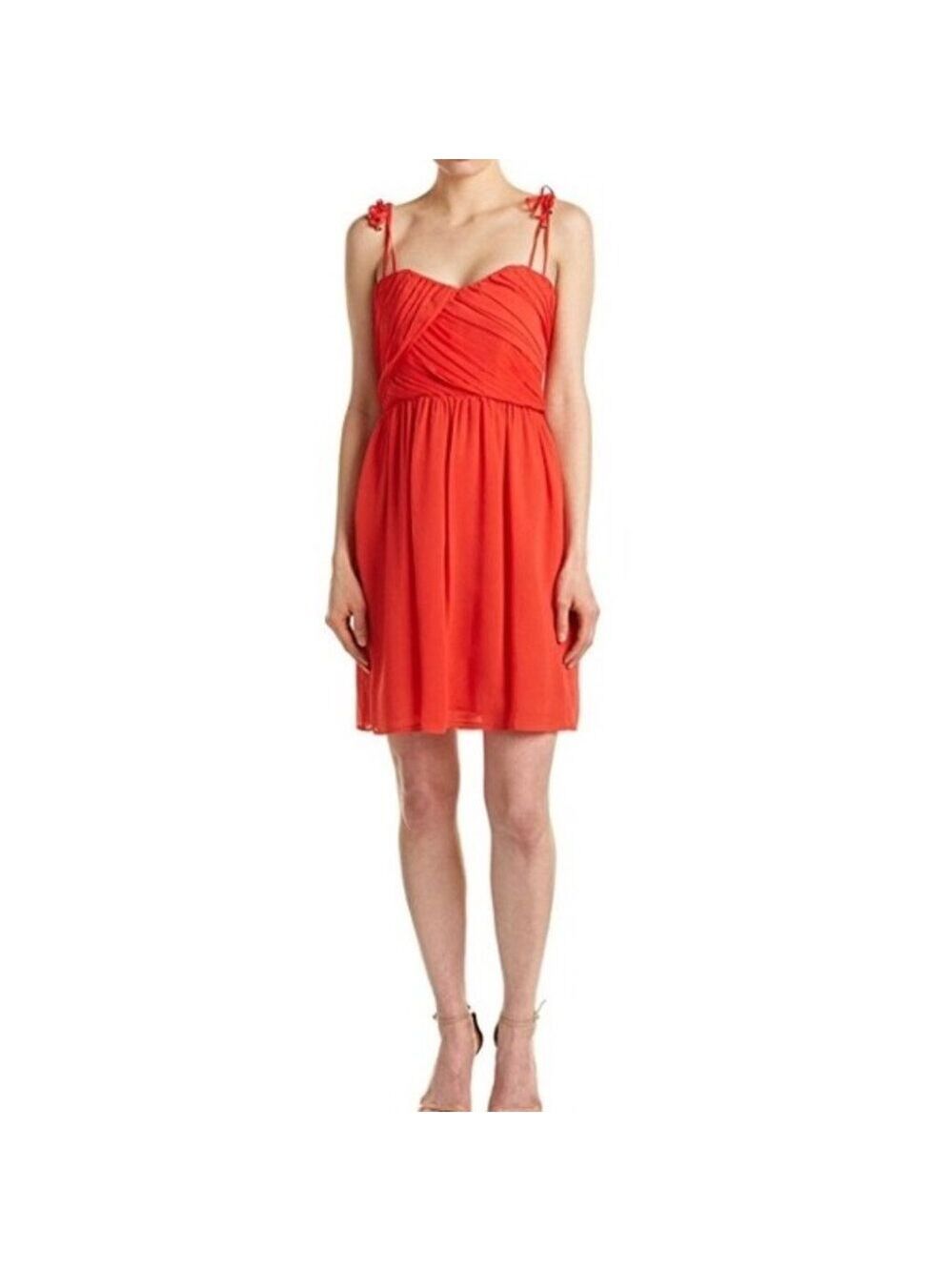 *The Kooples Red Cocktail Dress | Pleated Chiffon Mini Dress | Party Size Small
